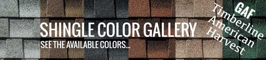 GAF Timberline American Harvest shingle colors